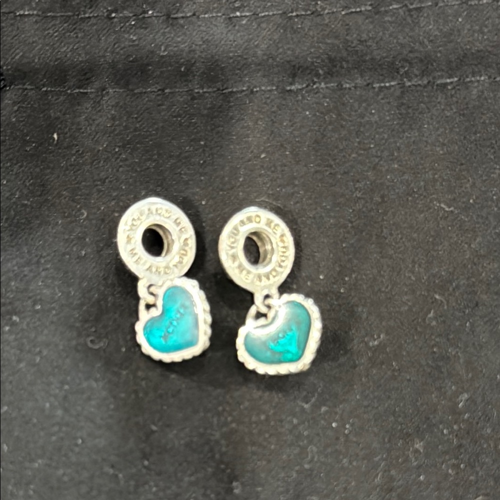 Pandora Silver and Blue Stud Earrings